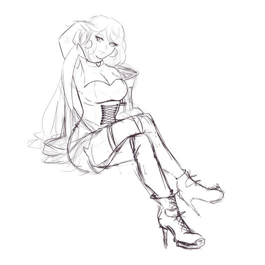 Full-body pin-up of an arguably fashionable woman