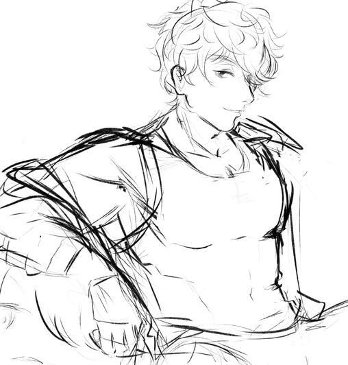 Waist-up of a muscular man