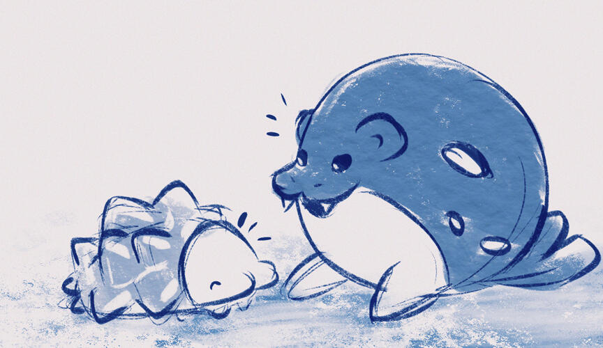 Pokémon Snom and Spheal