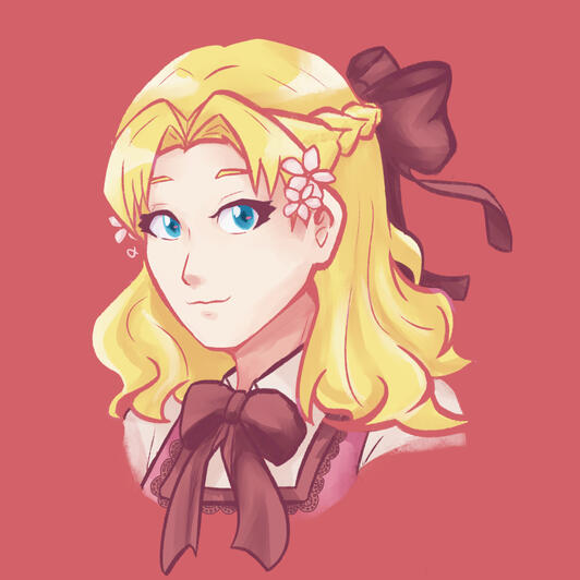 Portrait of a girl with chunky lineart